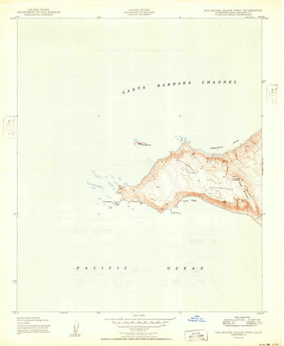 United States Geological Survey San Miguel Island West, CA (1950, 24000-Scale) digital map