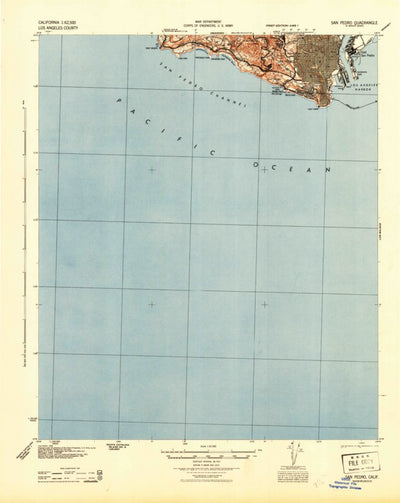 United States Geological Survey San Pedro, CA (1944, 62500-Scale) digital map