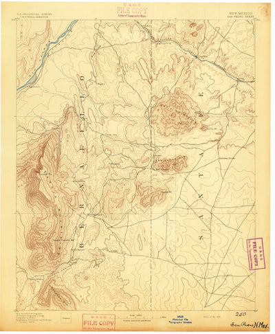 United States Geological Survey San Pedro, NM (1892, 125000-Scale) digital map