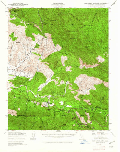 United States Geological Survey San Rafael Mountain, CA (1941, 62500-Scale) digital map