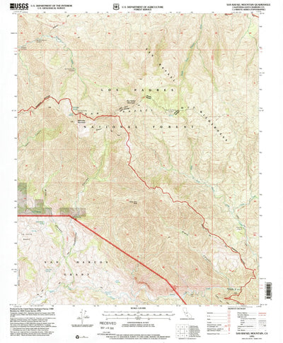 United States Geological Survey San Rafael Mountain, CA (1995, 24000-Scale) digital map