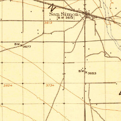 United States Geological Survey San Simon, AZ-NM (1917, 125000-Scale) digital map