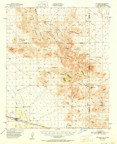 United States Geological Survey San Simon, AZ-NM (1951, 62500-Scale) digital map