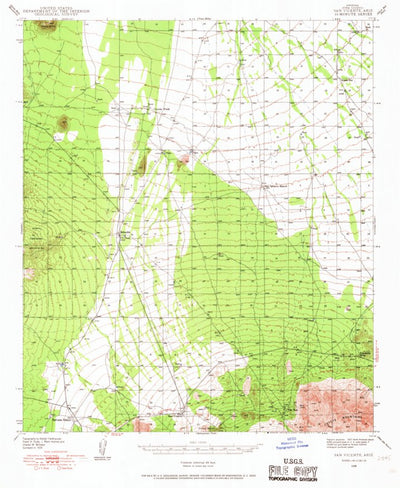 United States Geological Survey San Vicente, AZ (1938, 62500-Scale) digital map