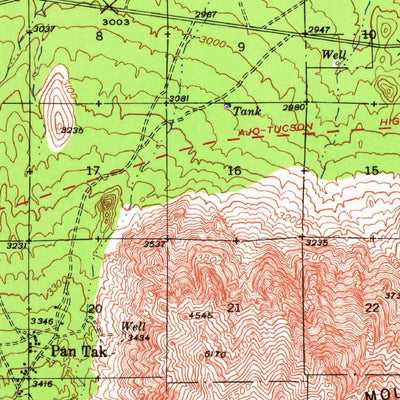 United States Geological Survey San Vicente, AZ (1938, 62500-Scale) digital map