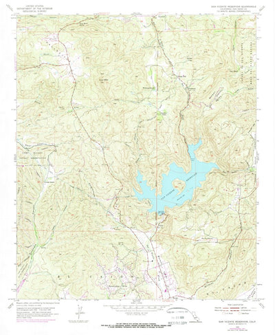 United States Geological Survey San Vicente Reservoir, CA (1955, 24000-Scale) digital map