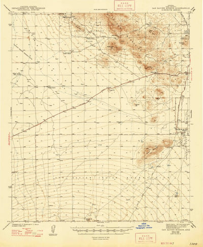United States Geological Survey San Xavier Mission, AZ (1943, 62500-Scale) digital map