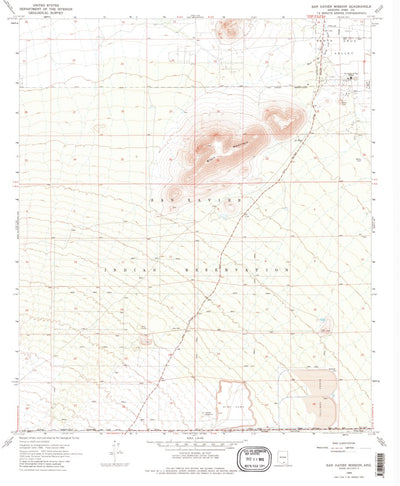 United States Geological Survey San Xavier Mission, AZ (1968, 24000-Scale) digital map