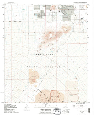 United States Geological Survey San Xavier Mission, AZ (1992, 24000-Scale) digital map