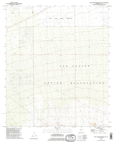 United States Geological Survey San Xavier Mission SW, AZ (1992, 24000-Scale) digital map