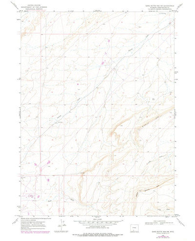 United States Geological Survey Sand Butte Rim NW, WY (1968, 24000-Scale) digital map