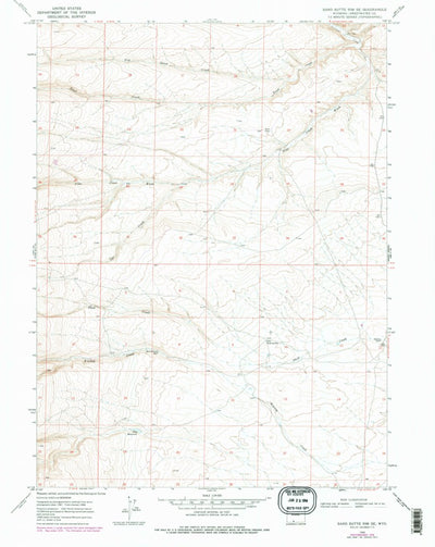 United States Geological Survey Sand Butte Rim SE, WY (1968, 24000-Scale) digital map