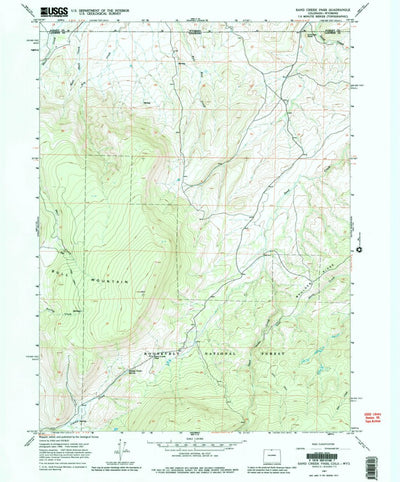 United States Geological Survey Sand Creek Pass, CO-WY (1967, 24000-Scale) digital map
