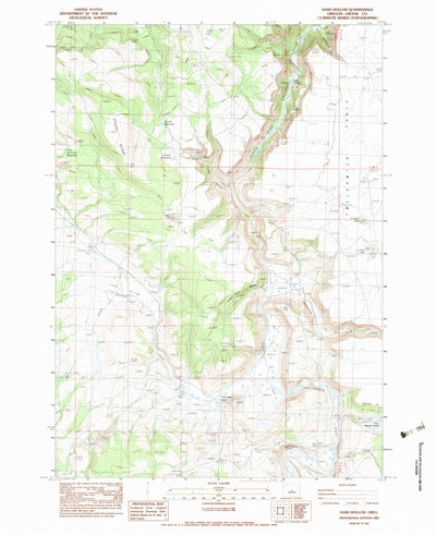 United States Geological Survey Sand Hollow, OR (1983, 24000-Scale) digital map