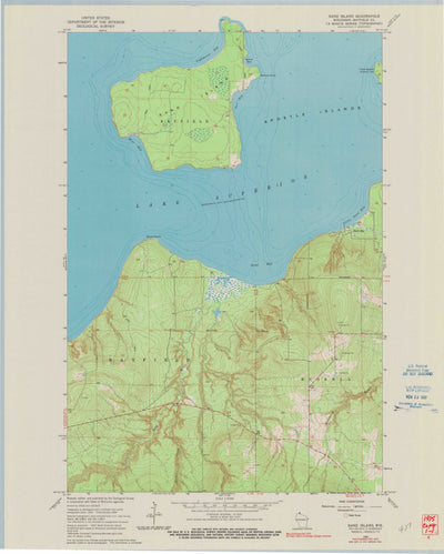 United States Geological Survey Sand Island, WI (1964, 24000-Scale) digital map