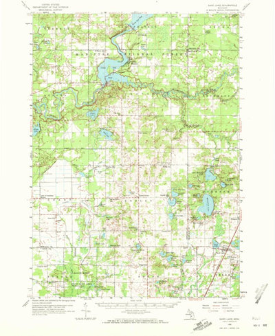 United States Geological Survey Sand Lake, MI (1958, 62500-Scale) digital map