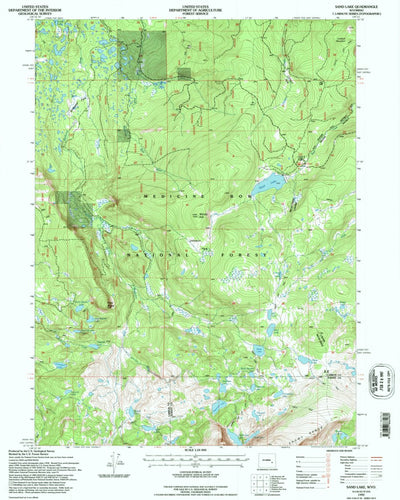 United States Geological Survey Sand Lake, WY (1992, 24000-Scale) digital map