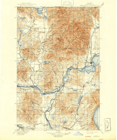 United States Geological Survey Sand Point, ID (1901, 125000-Scale) digital map