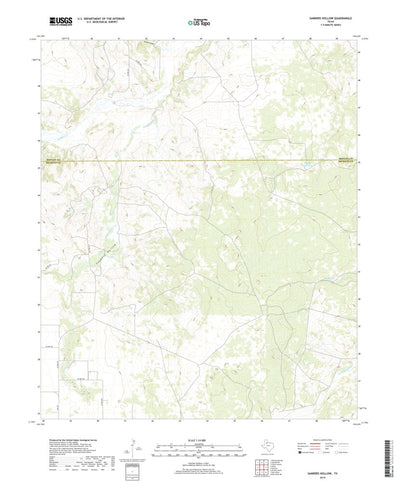 United States Geological Survey Sanders Hollow, TX (2019, 24000-Scale) digital map
