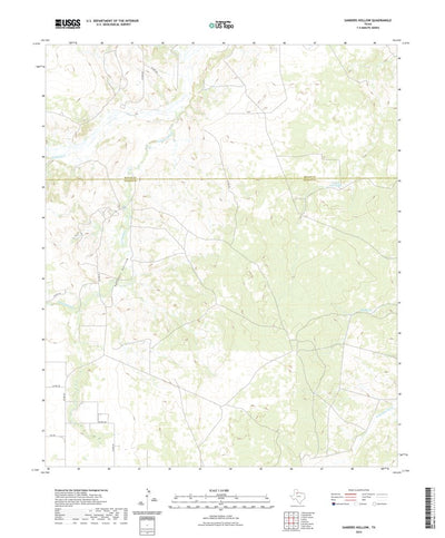 United States Geological Survey Sanders Hollow, TX (2022, 24000-Scale) digital map