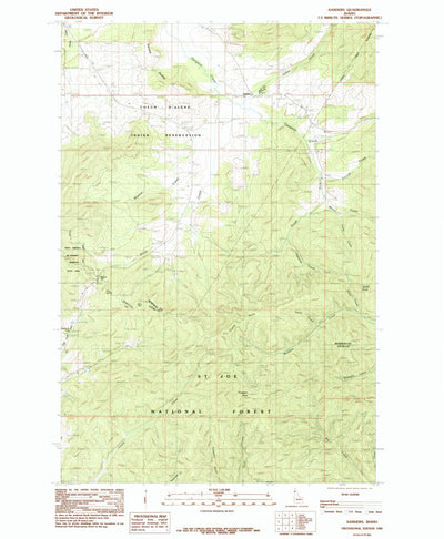 United States Geological Survey Sanders, ID (1985, 24000-Scale) digital map