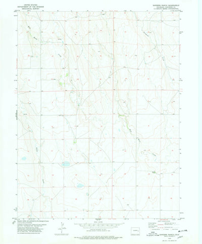 United States Geological Survey Sanders Ranch, CO (1978, 24000-Scale) digital map