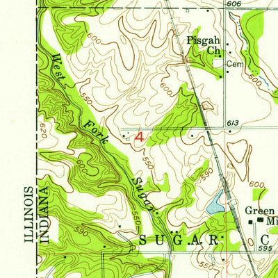 United States Geological Survey Sandford, IN-IL (1950, 24000-Scale) digital map