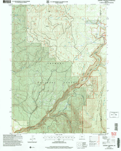 United States Geological Survey Sandhill Crossing, OR (2004, 24000-Scale) digital map