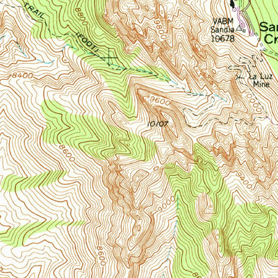 United States Geological Survey Sandia Crest, NM (1961, 24000-Scale) digital map