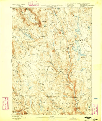 United States Geological Survey Sandisfield, MA-CT (1893, 62500-Scale) digital map