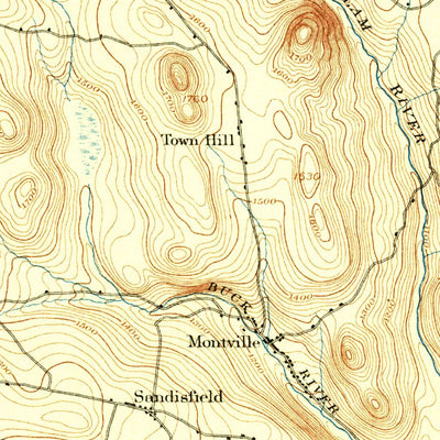 United States Geological Survey Sandisfield, MA-CT (1893, 62500-Scale) digital map