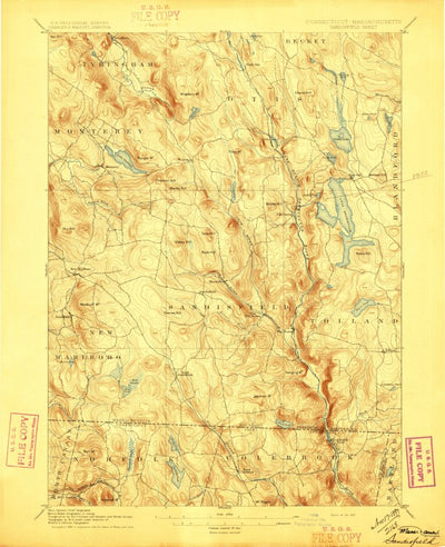 United States Geological Survey Sandisfield, MA-CT (1897, 62500-Scale) digital map