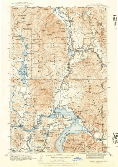 United States Geological Survey Sandpoint E, ID-MT (1911, 250000-Scale) digital map