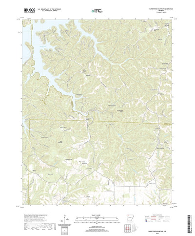 United States Geological Survey Sandstone Mountain, AR (2020, 24000-Scale) digital map