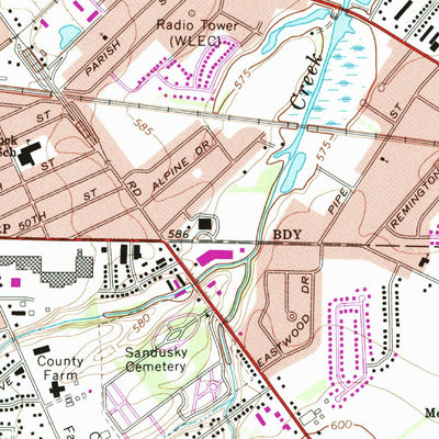 United States Geological Survey Sandusky, OH (1969, 24000-Scale) digital map