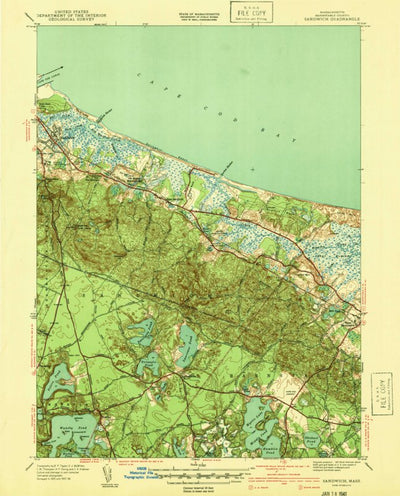 United States Geological Survey Sandwich, MA (1938, 31680-Scale) digital map