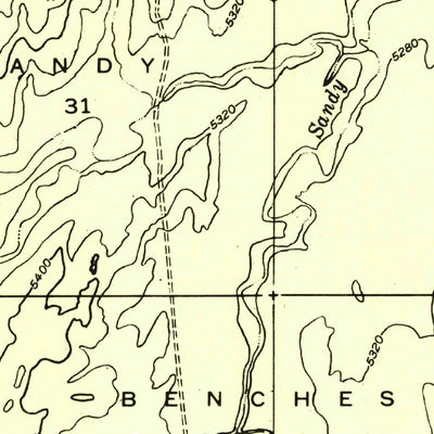 United States Geological Survey Sandy Creek Benches, UT (1952, 24000-Scale) digital map