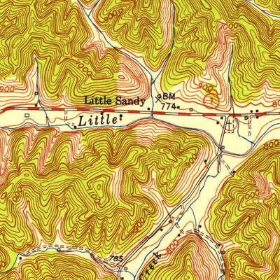 United States Geological Survey Sandy Hook, KY (1950, 24000-Scale) digital map