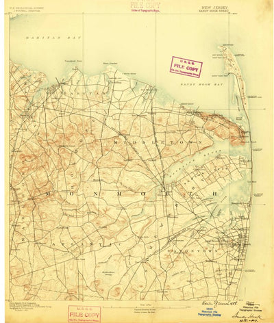 United States Geological Survey Sandy Hook, NJ-NY (1888, 62500-Scale) digital map