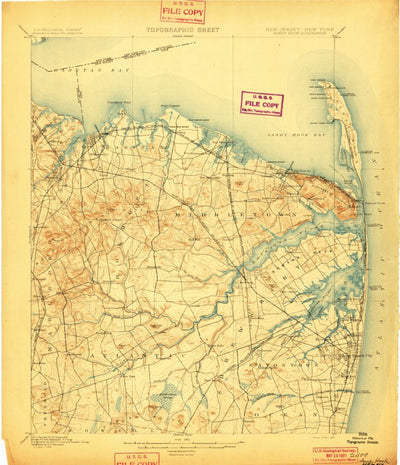 United States Geological Survey Sandy Hook, NJ-NY (1901, 62500-Scale) digital map