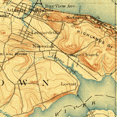 United States Geological Survey Sandy Hook, NJ-NY (1901, 62500-Scale) digital map