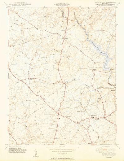 United States Geological Survey Sandy Spring, MD (1950, 24000-Scale) digital map