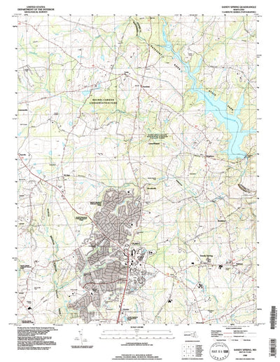 United States Geological Survey Sandy Spring, MD (1988, 24000-Scale) digital map