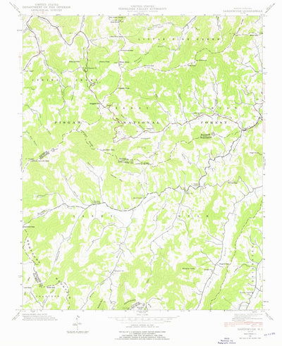 United States Geological Survey Sandymush, NC (1941, 24000-Scale) digital map