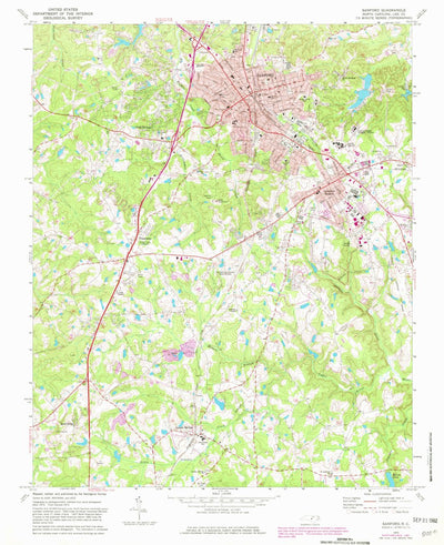 United States Geological Survey Sanford, NC (1974, 24000-Scale) digital map