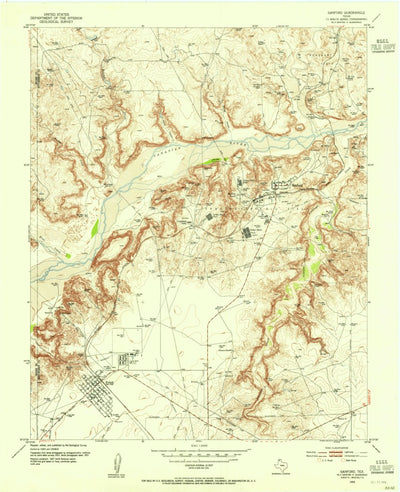United States Geological Survey Sanford, TX (1953, 24000-Scale) digital map