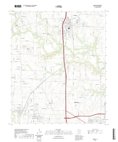 United States Geological Survey Sanger, TX (2022, 24000-Scale) digital map
