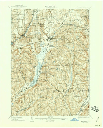 United States Geological Survey Sangerfield, NY (1907, 62500-Scale) digital map
