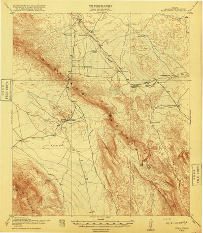 United States Geological Survey Sangtiago Mountains, TX (1918, 125000-Scale) digital map