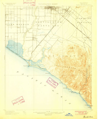 United States Geological Survey Santa Ana, CA (1901, 62500-Scale) digital map
